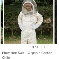 FLOW Children’s beekeeper suits. 1 small, 1 medium.